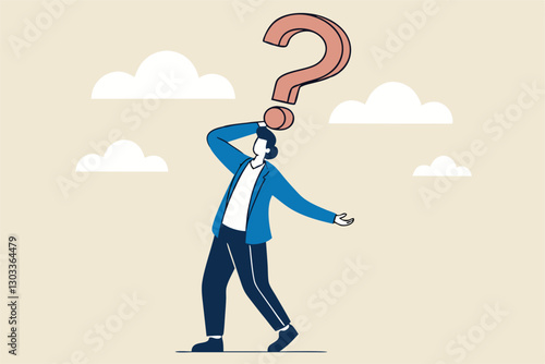 Anonymous businessman person, candidate or mention employee, who is this man, uncertainty, important person or unknown concept, anonymous businessman with question mark head unknown person.