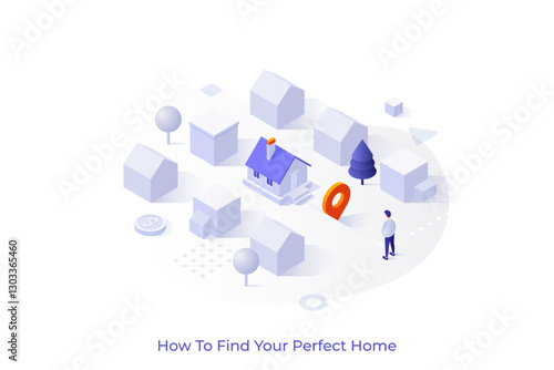 Modern Isometric Business Illustration. Vector