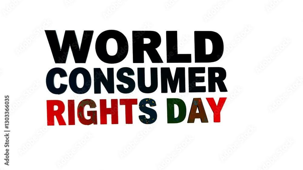 World Consumer Rights Day - Emphasizing Global Consumer Awareness and Protection with Bold and Colorful Typography World Consumer Rights Day - Emphasizing Global Consumer Awareness and Protection with Bold and Colorful Typography