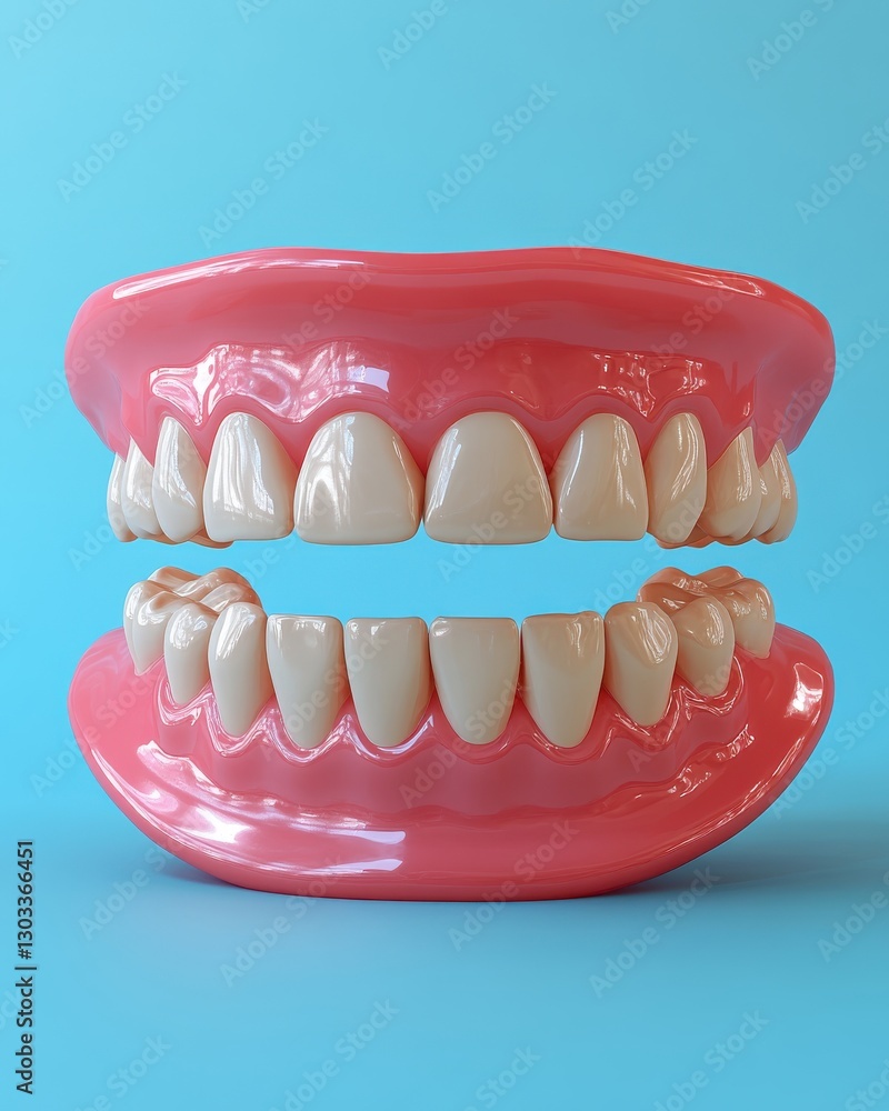 Obraz premium Dentures Dental Prosthetics Teeth Prosthesis False Tooth Arrangement Medical Healthcare Representation