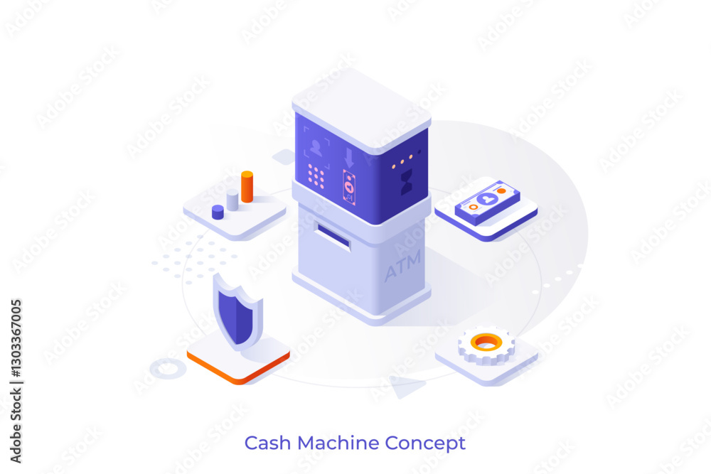 Modern Isometric Business Illustration. Vector
