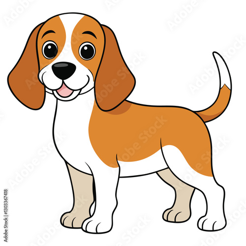 Cute cartoon bulldog isolated on white background. Vector illustration.