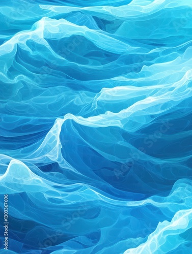 Wallpaper Mural Blue water sea waves abstract vector background. Water wave curve background, line ocean banner illustration Torontodigital.ca