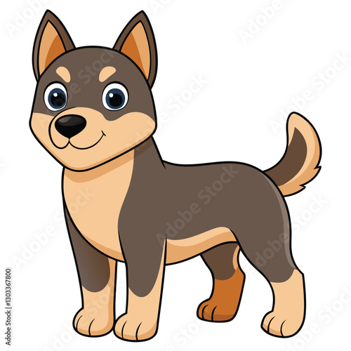 Thai Bangkaew Dog Cute Dog Cartoon Vector White Background