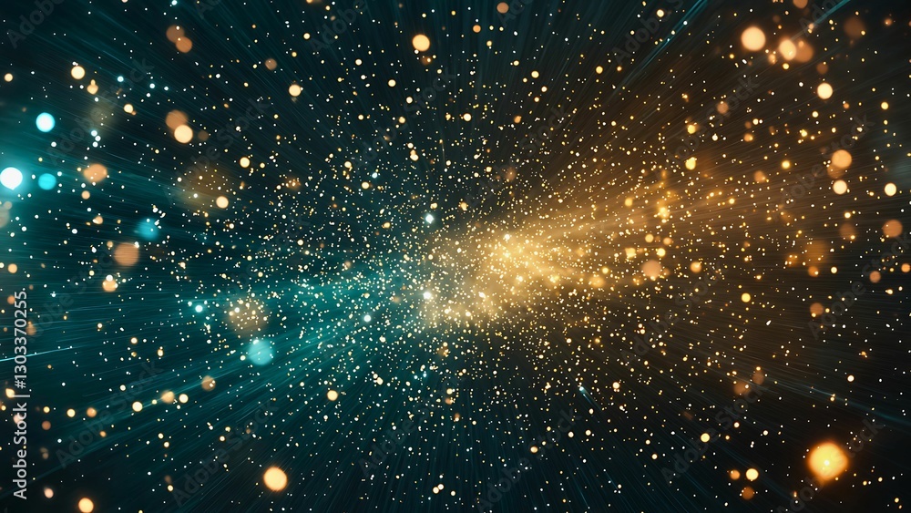 Fototapeta premium Raindrops on a window with water droplets on a glass and a dreamy night sky filled with stars