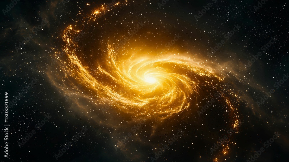 Obraz premium a spiral galaxy in the night sky with stars and planets.