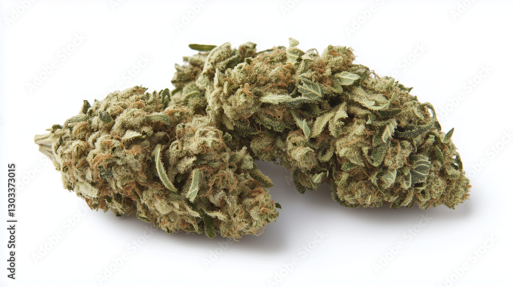 Marijuana buds, green leaves, a detailed closeup. Organic cannabis garden, nature's season of healing, rich in THC and CBD Marijuana buds, green leaves, a detailed closeup. Organic cannabis garden, nature's season of healing, rich in THC and CBD