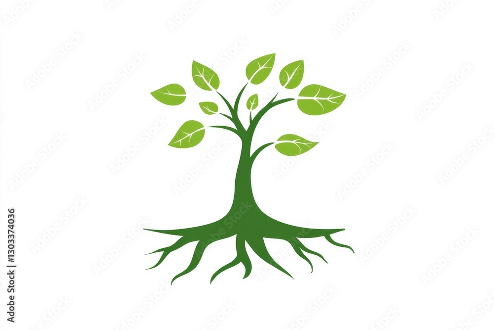 Obraz premium This design features a green sprout with leaves, representing growth, renewal, and healthy eating. It embodies the concept of eco-friendliness and development