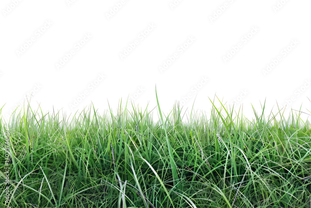Fototapeta premium Green Grass On Black Background. Ideal For Compositing