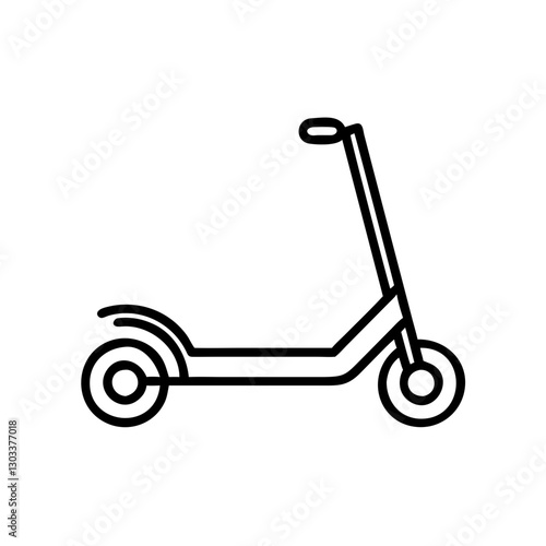 Scooter icon in black outline, modern design, representing urban mobility