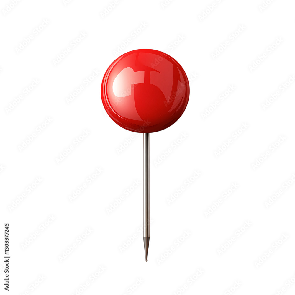 Red push pin isolated on transparent background. Red push pin isolated on transparent background.