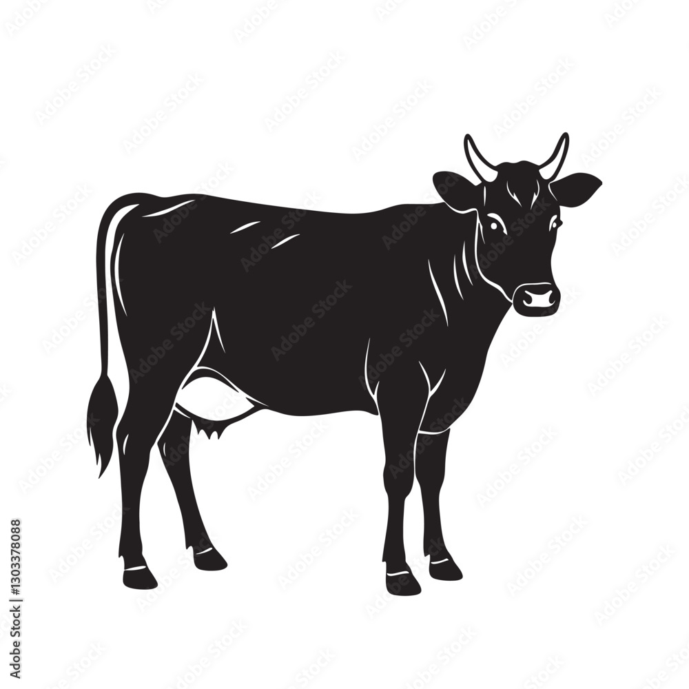 Simple Minimalistic Creative black and white cow Simple Minimalistic Creative black and white cow