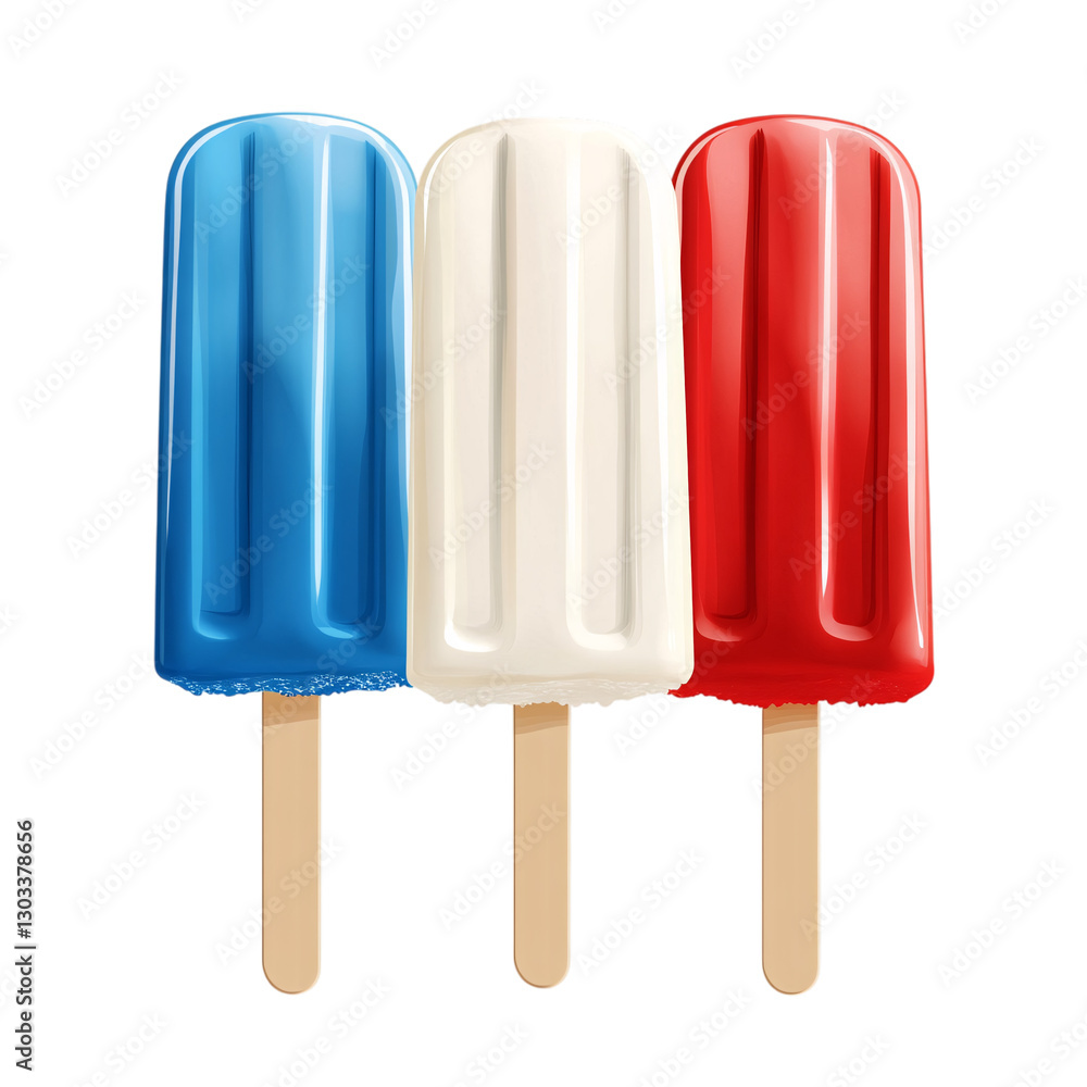 Red, white, and blue popsicle isolated on transparent background. Red, white, and blue popsicle isolated on transparent background.