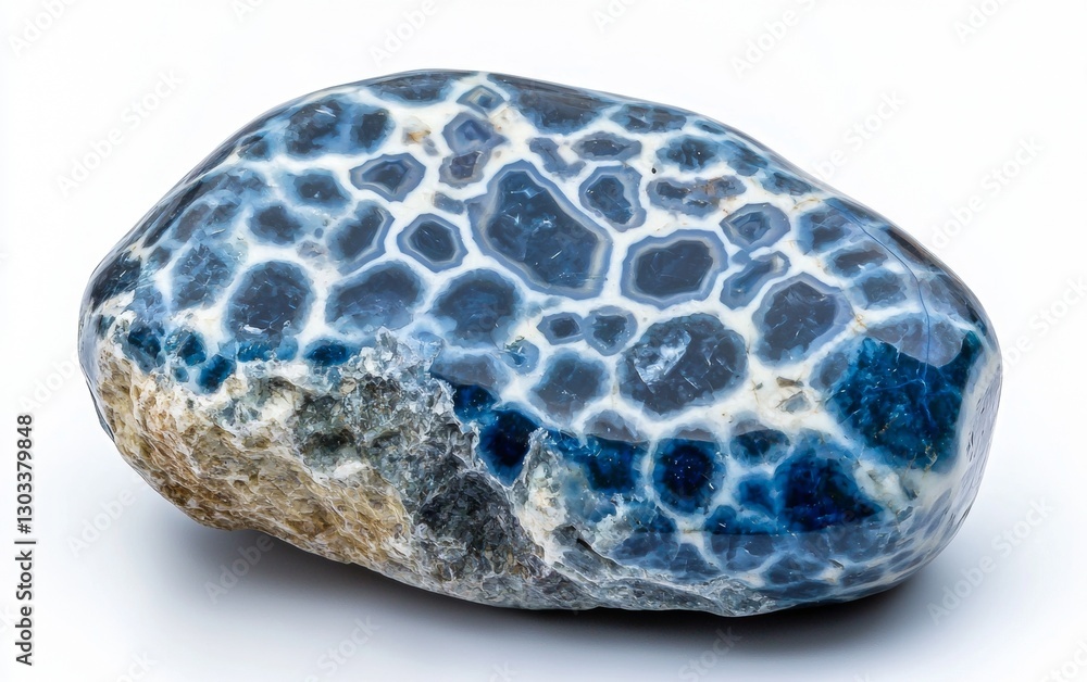 Beautiful blue agate stone showcasing intricate patterns and natural beauty Beautiful blue agate stone showcasing intricate patterns and natural beauty