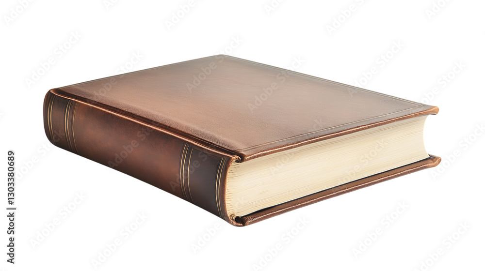 Old leather bound book, isolated on black background. Old leather bound book, isolated on black background.
