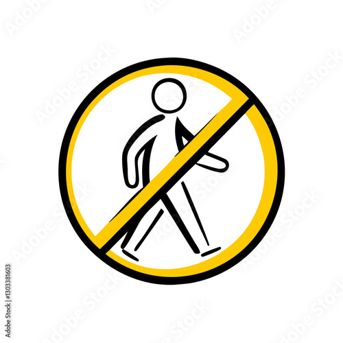 No entry sign prohibiting passage for people. A clear warning symbol representing restriction and safety in public and private areas.