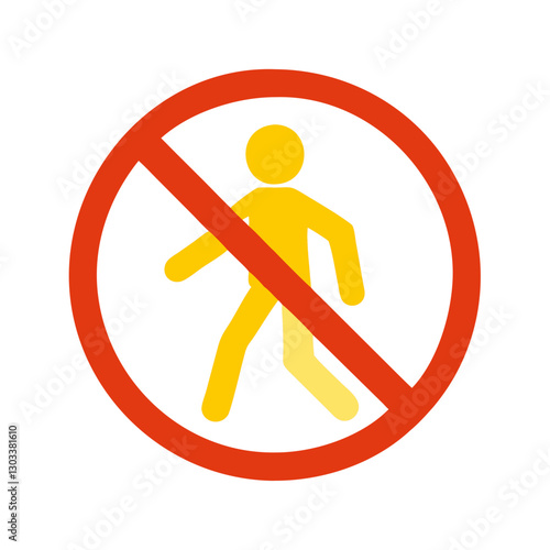 No entry sign prohibiting passage for people. A clear warning symbol representing restriction and safety in public and private areas.