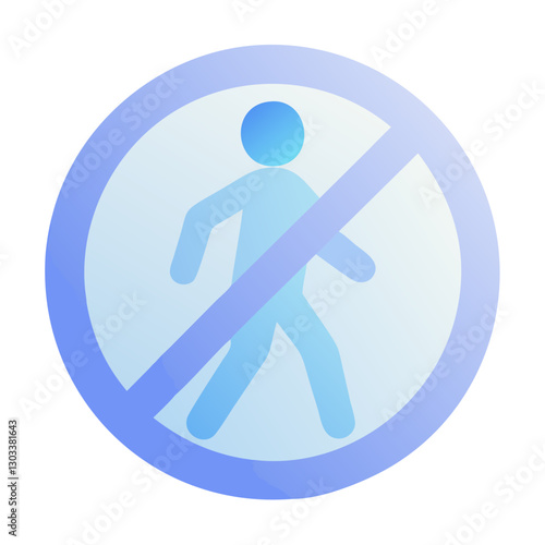 No entry sign prohibiting passage for people. A clear warning symbol representing restriction and safety in public and private areas.