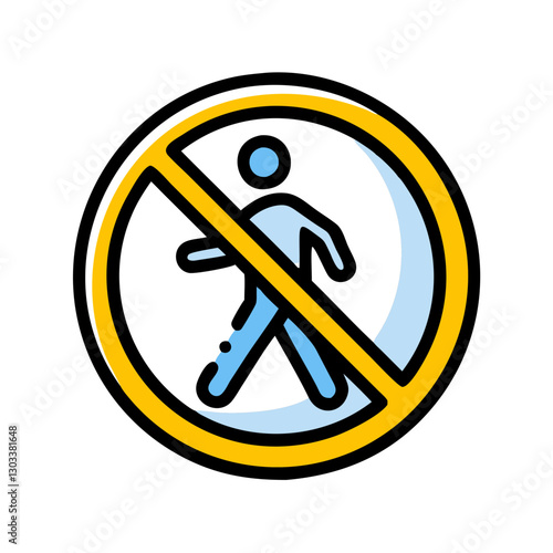 No entry sign prohibiting passage for people. A clear warning symbol representing restriction and safety in public and private areas.