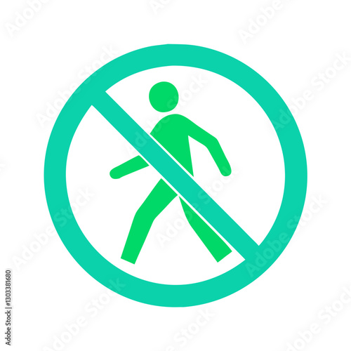 No entry sign prohibiting passage for people. A clear warning symbol representing restriction and safety in public and private areas.