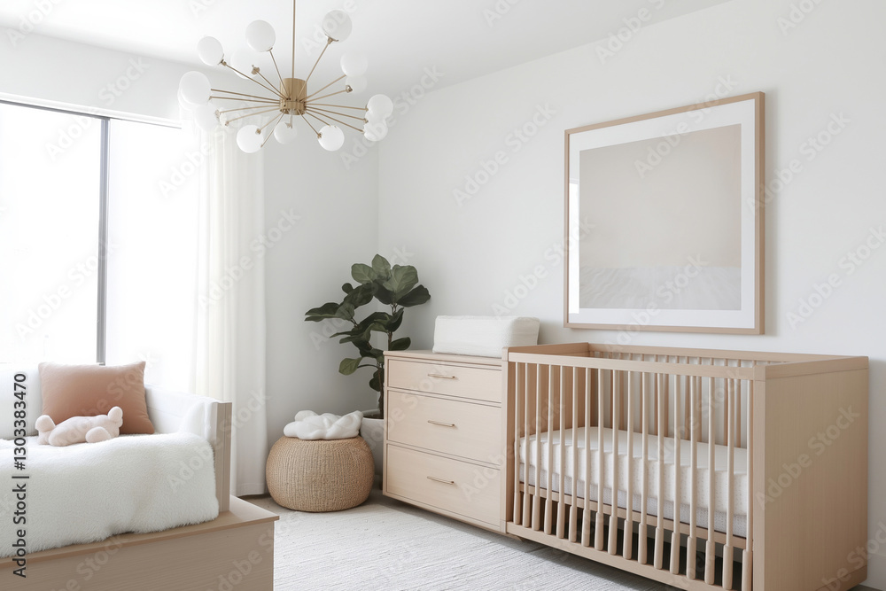 Cozy and modern nursery designed for a serene and inviting atmosphere Cozy and modern nursery designed for a serene and inviting atmosphere