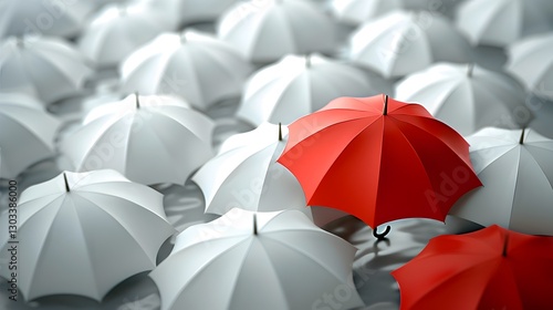 Crimson Paper Umbrella Protecting a Unified Diversity of Whites