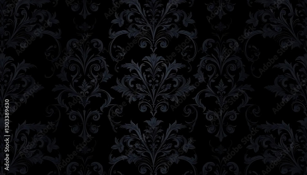 Seamless floral pattern on black background Seamless floral pattern on black background
