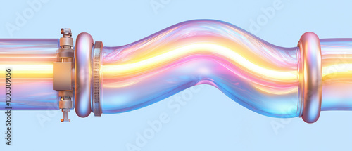 Industrial Hygiene and Safety Management Practices, Colorful iridescent pipe with industrial fittings photo