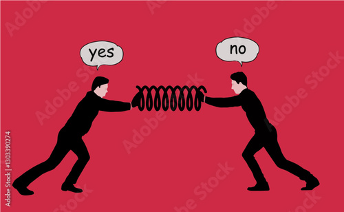 A spring is a metaphor for the idea of mediation. It cushions and attempts to smooth out arguments by the parties involved. This is a 3-d illustration about mediation.