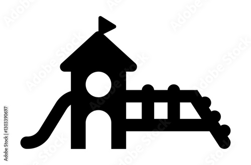 Playground icon. Vector playground slide illustration.