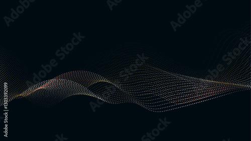 Wallpaper Mural technology wavy dots lines vector multi colors lines with darker background abstract background, data lines visualization Torontodigital.ca