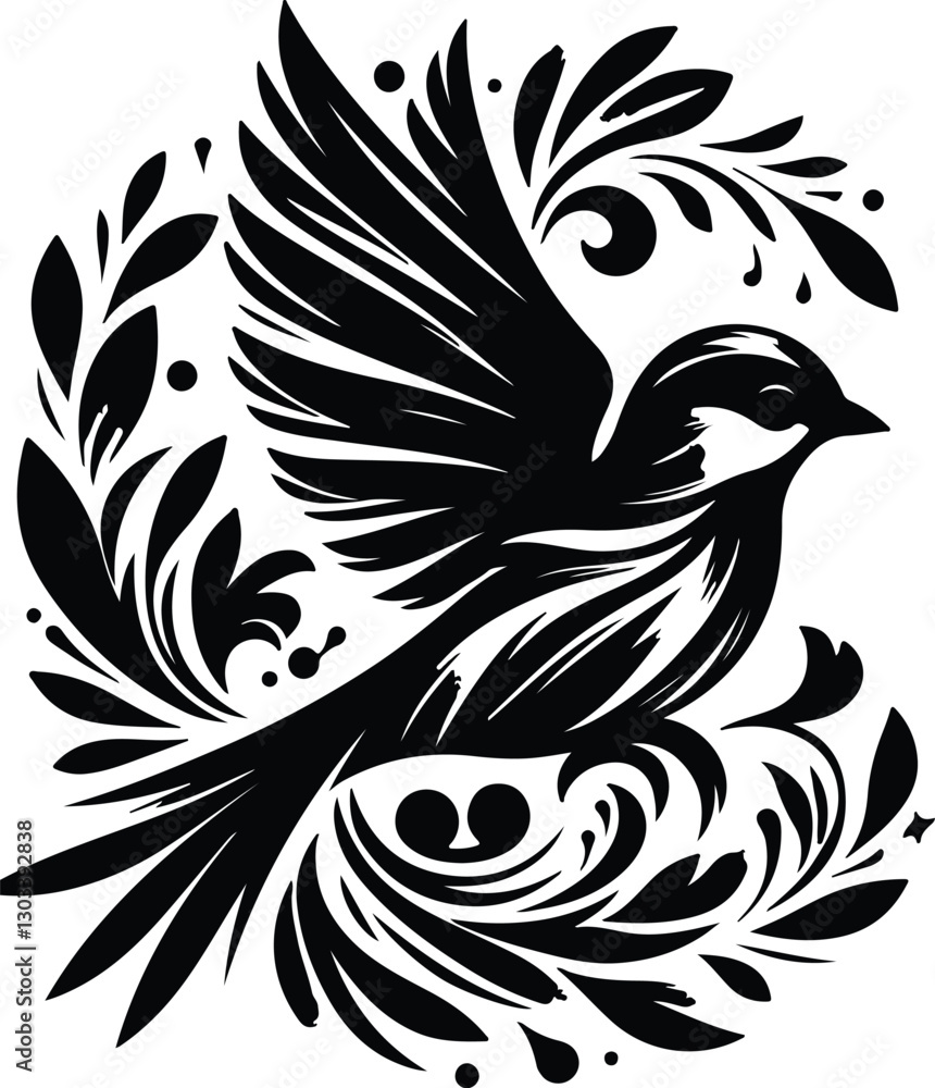 Fototapeta premium Charming Sparrow in Natur, Close-Up of a Sparrow in Flight.