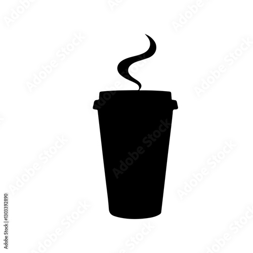 Adobe t coffee cup icon silhouette vector icon sign symbol illustration design. Artwork