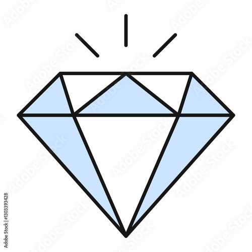 Icon: Diamond - Luxury Skincare Icon, Anti-Aging, Brightening, Exfoliating, Premium Skincare. Editable Stroke and Colors.