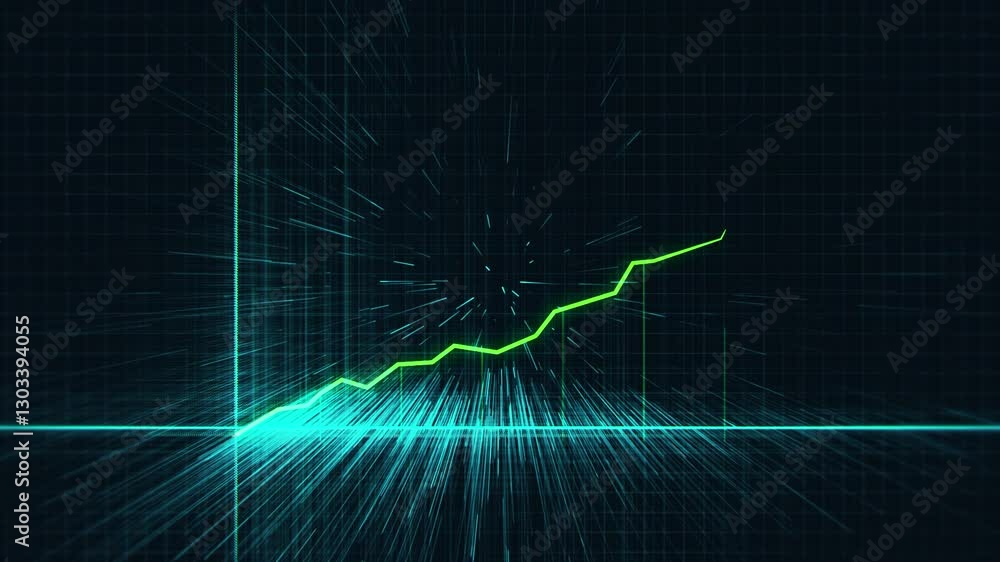 statistics graph moving up growth monochrome flat... Green Graph moving up chart as growth and business success 3d animation ...