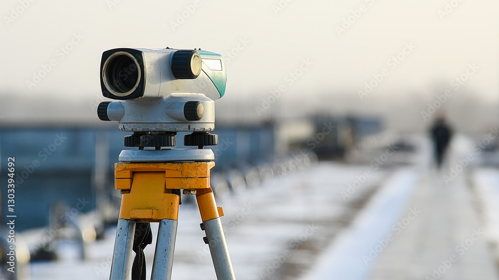 custom made wallpaper toronto digitalSurveyor equipment tacheometer or theodolite outdoors at construction site