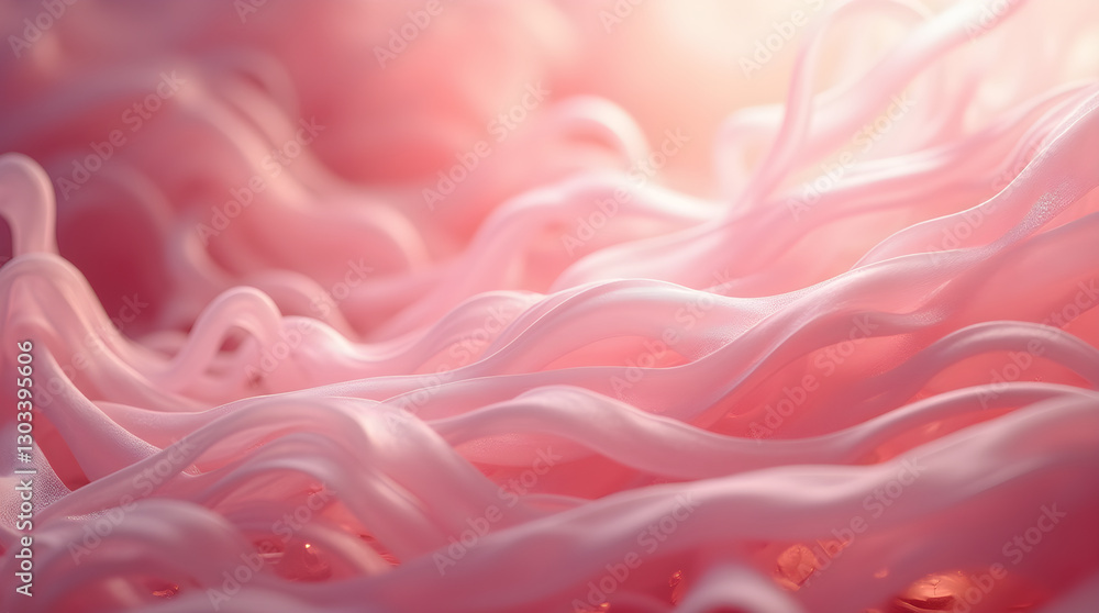Fototapeta premium Dreamy Pink Wavy Silk Texture Art Background