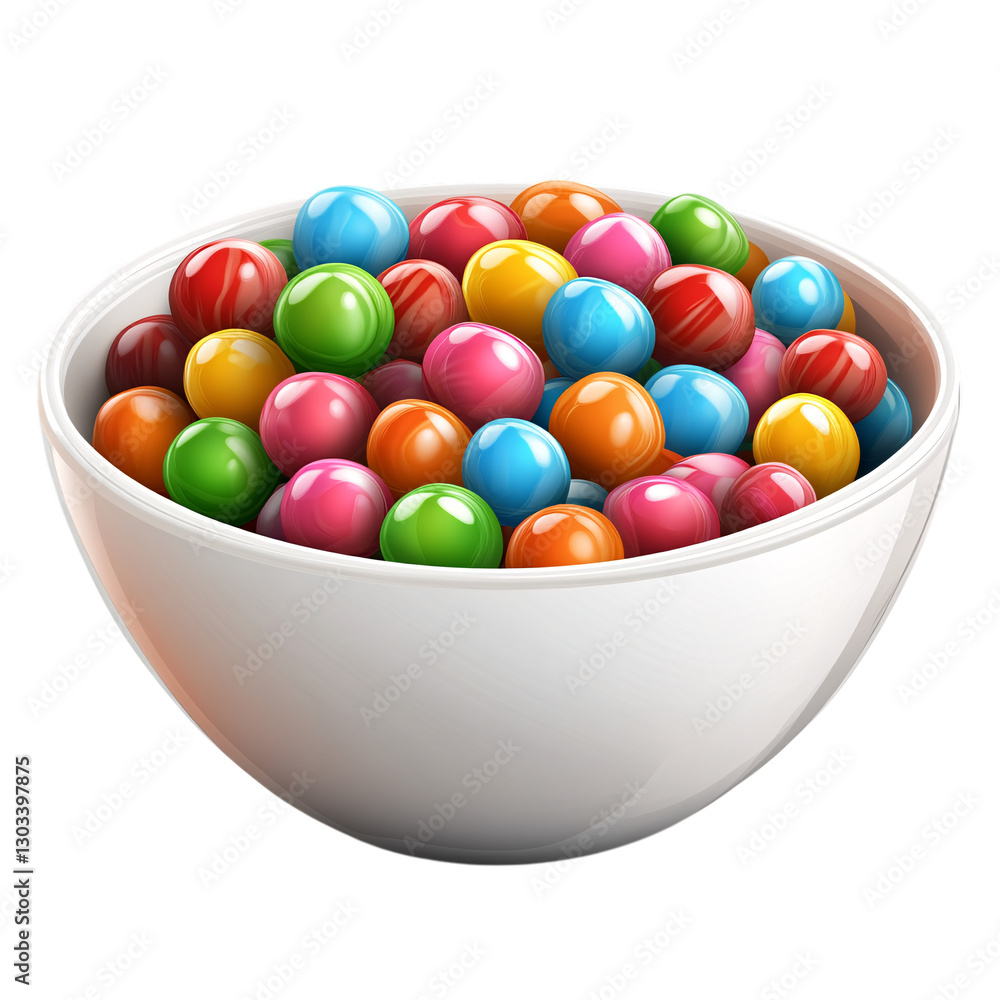 White bowl of colorful candy-coated chocolates isolated on transparent background. White bowl of colorful candy-coated chocolates isolated on transparent background.