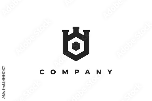 letter o and modern castle logo