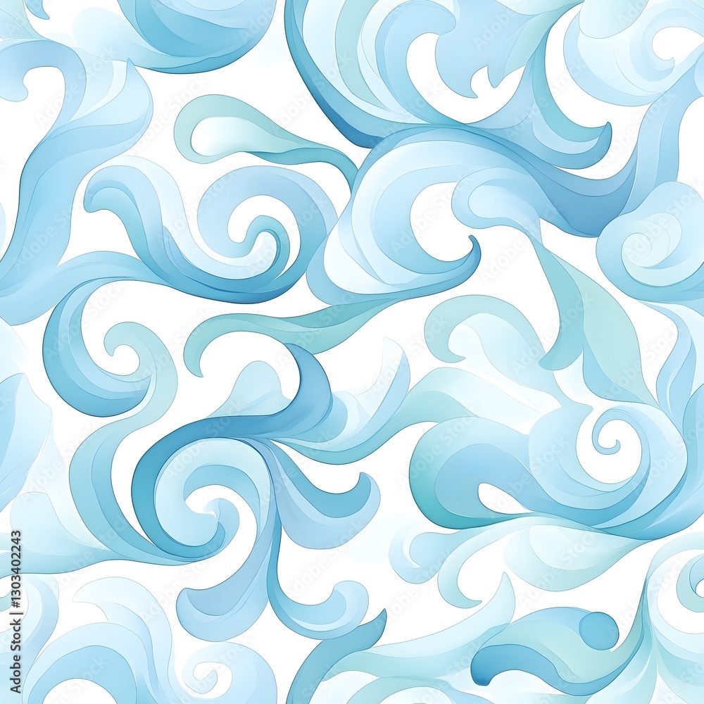 Seamless Light Blue Sea Waves Pattern Seamless Light Blue Sea Waves Pattern