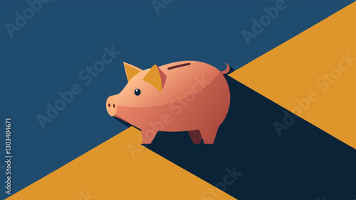 Modern Minimalist Pig Illustration With Gradient Colors, Abstract Geometric Background, Financial Concept, Wealth Growth, Business Investment, Budget Planning, Banking, Digital Art, Vector Design