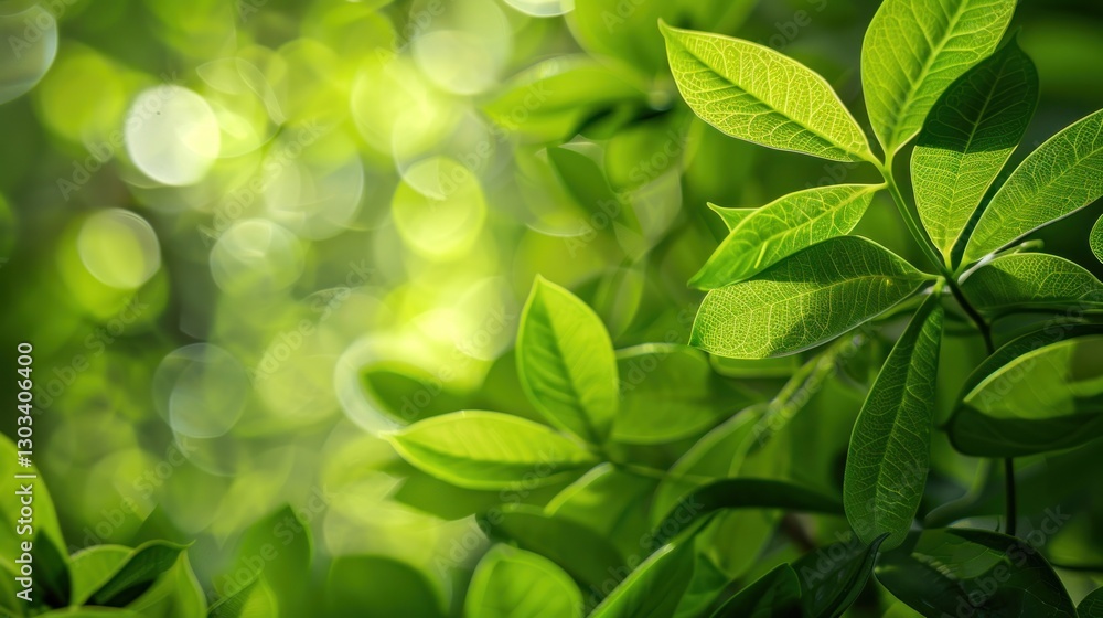 Vibrant Green Leaves in Sunlight: A Nature Close-Up Vibrant Green Leaves in Sunlight: A Nature Close-Up