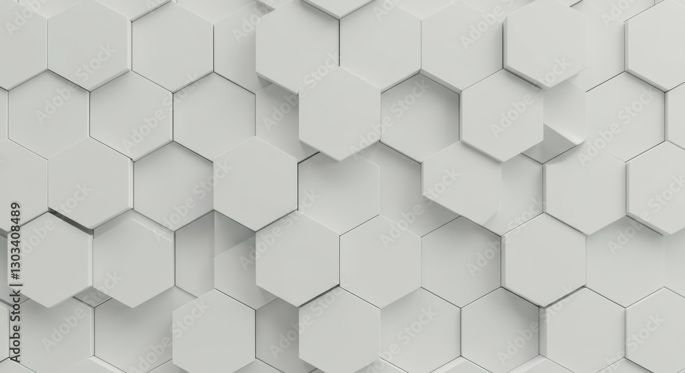 Hexagonal pattern, 3D geometric shapes, white and light gray tones, textured surface, abstract background, honeycomb structure, depth and shadows, minimalist design, architectural concept, seamless re Hexagonal pattern, 3D geometric shapes, white and light gray tones, textured surface, abstract background, honeycomb structure, depth and shadows, minimalist design, architectural concept, seamless re