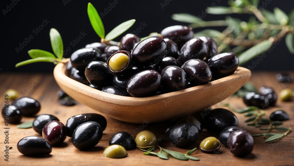 A Dynamic Image of Flying Black Olives Captured in Motion A Dynamic Image of Flying Black Olives Captured in Motion