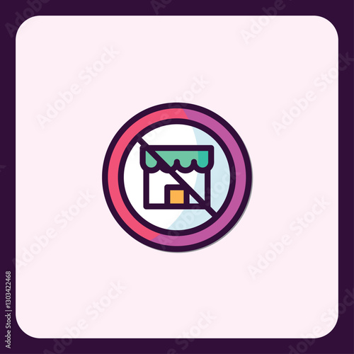 Symbolic Representation of Restricted Commerce Business Store Forbidden Access