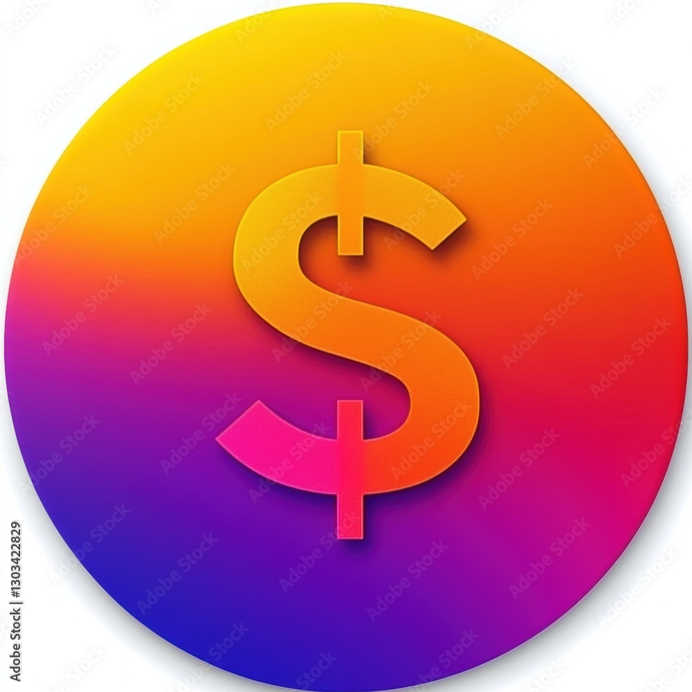 Obraz premium A sleek, modern green app icon with a 3D dollar sign. The glossy, rounded square design symbolizes finance, budgeting, and savings, ideal for financial applications.