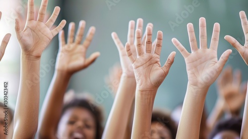Class Participation: Raised Hands Eager to Learn