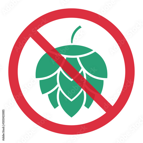 Hop Stop icon beer cone leaf sign,pub herb design, nature seed vector illustration .