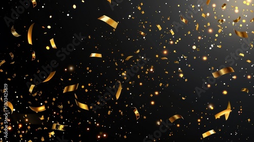 Golden Confetti Celebration: A Luxurious Festive Background
