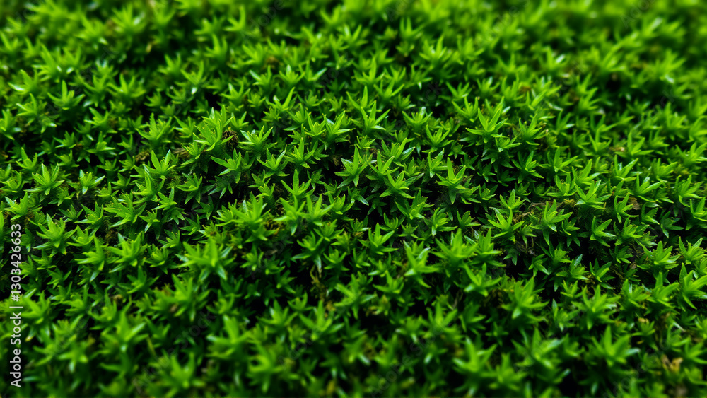 Wet green moss on the rocks Wet green moss on the rocks